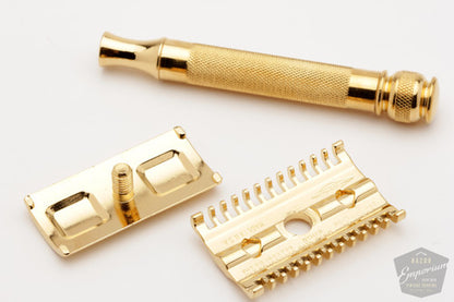 1930's Gillette Goodwill Ball End Gold DE Safety Razor 24K Gold