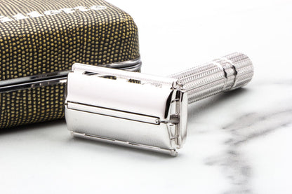 1953 Y3 Gillette President Double Edge Safety Razor Set With Original Cardboard Shipper | Rhodium Revamp