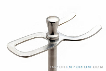 Two Piece Brush & Straight Razor Stand | Stainless Steel Stand