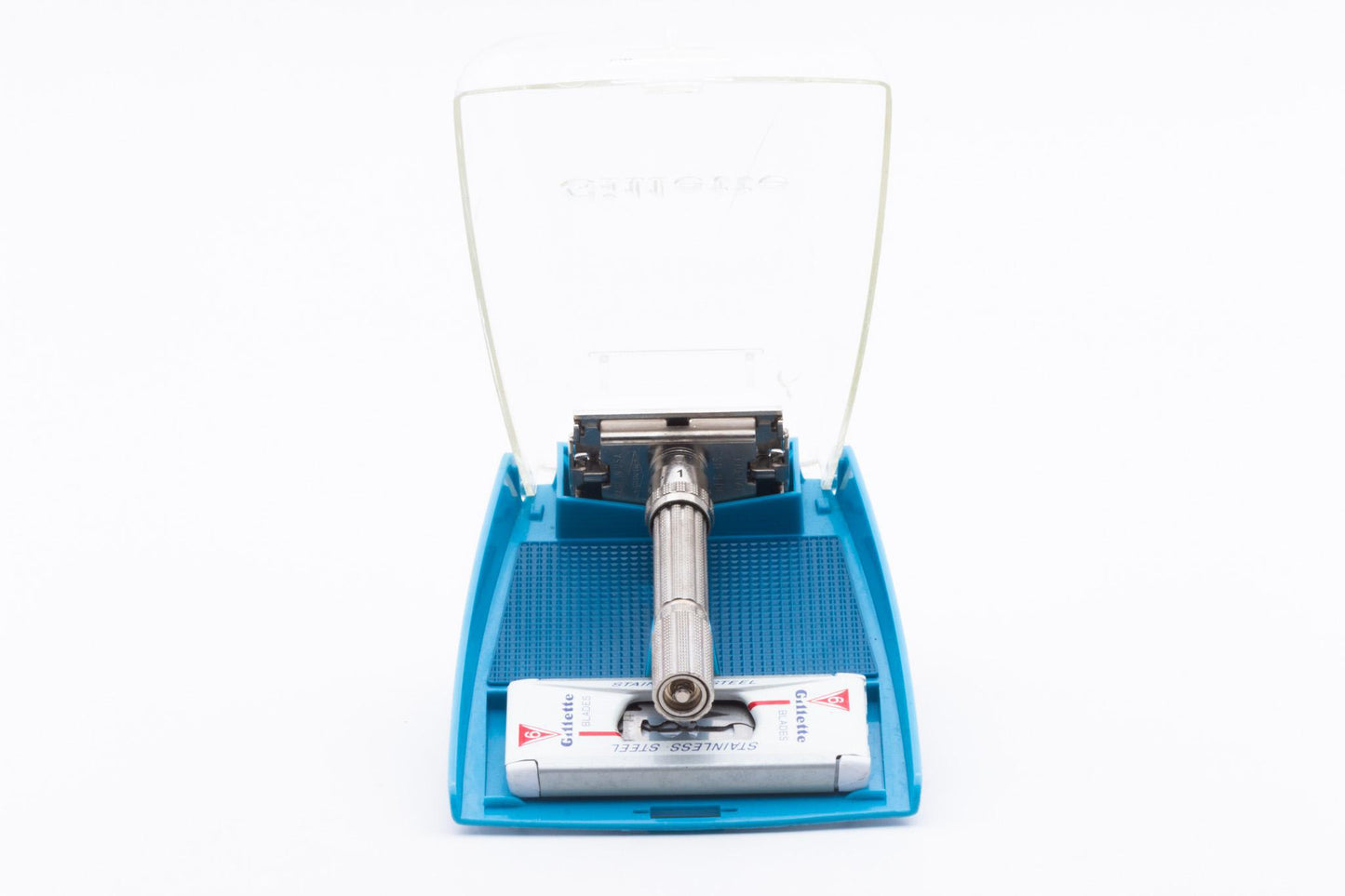 1964 J4 Gillette Slim Adjustable TTO Safety Razor Set | Original Condition