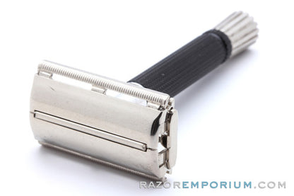 1970 P3 Gillette Black Handle Super Speed DE Safety Razor | Facotry Nickel Revamp