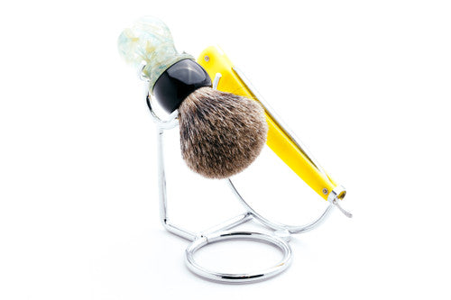 Brush & Straight Razor Stand  | Chrome