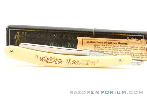 9/16" J.A. Henckels #124 Straight Razor w/ Case & Instructions | Solingen, Germany