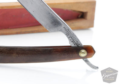 11/16" Sheffield Civil War Era Original Black Horn Straight Razor