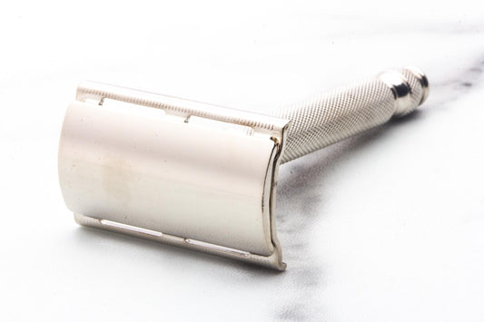 1962 H4 Gillette Ball End Tech Safety Razor | Factory Nickel Revamp