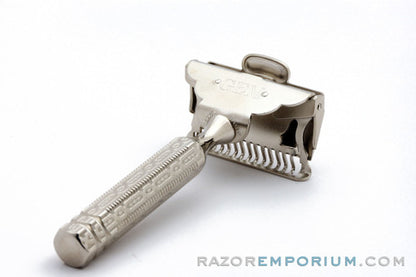 1940's Gem 1912 Style Single Edge (SE) Safety Razor | Factory Nickel