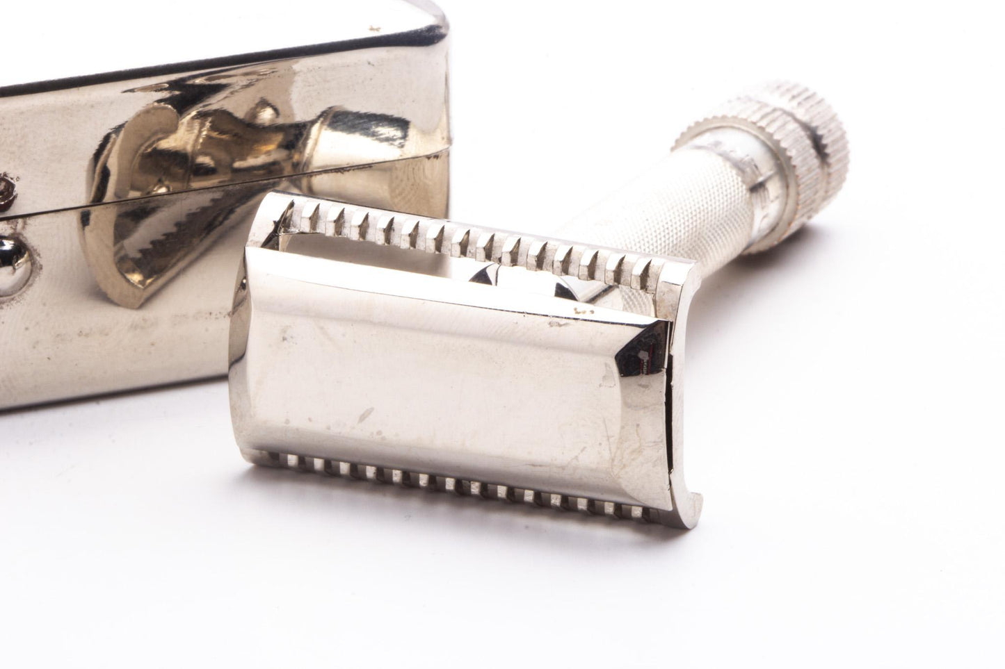 1960's Hoffritz Open Comb DE Slant Safety Razor Set | Original Condition