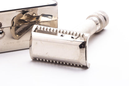 1960's Hoffritz Open Comb DE Slant Safety Razor Set | Original Condition