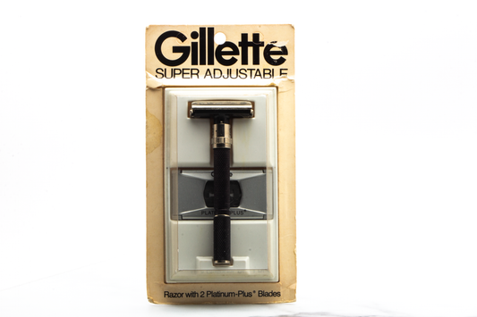 Gillette Super Adjustable Black Beauty Double Edge Safety Razor | New Old Stock
