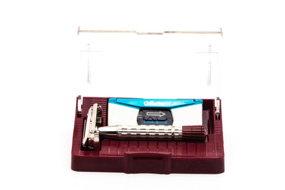 1958 D1 Gillette Heavy Red Tip Super Speed Safety Razor Set| Original Condition