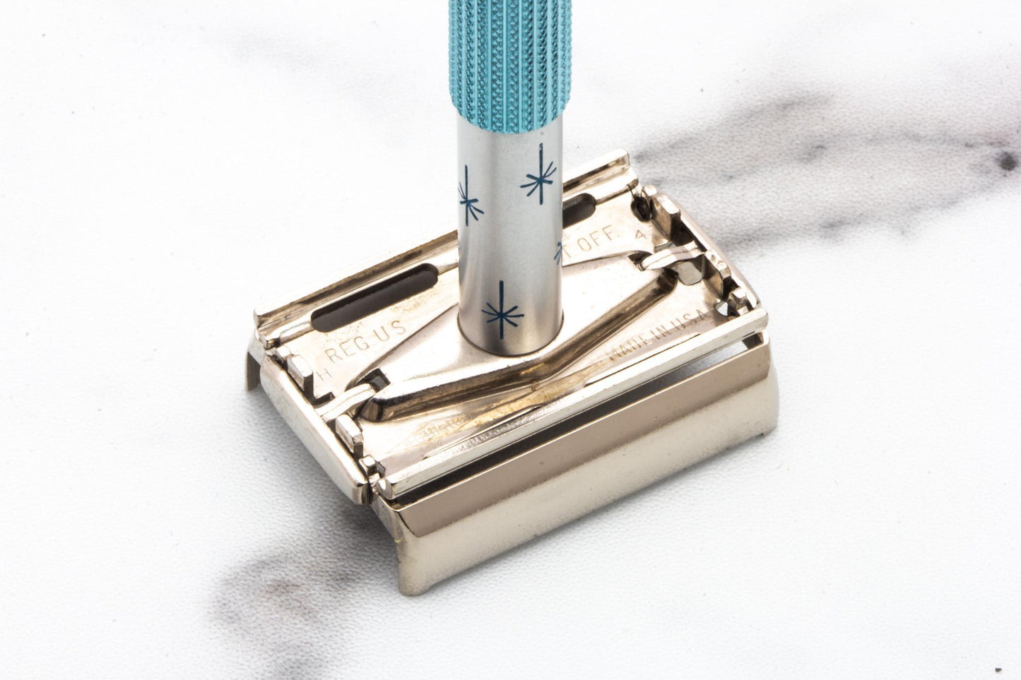 1962 H4 Lady Gillette Double Edge Safety Razor in Blue Styrene Case | Mint Condition