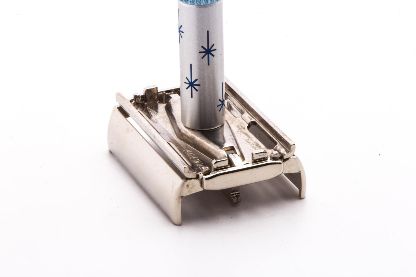 1962 H4 Gillette Lady Blue Star Double Edge Safety Razor Set | Original Condition