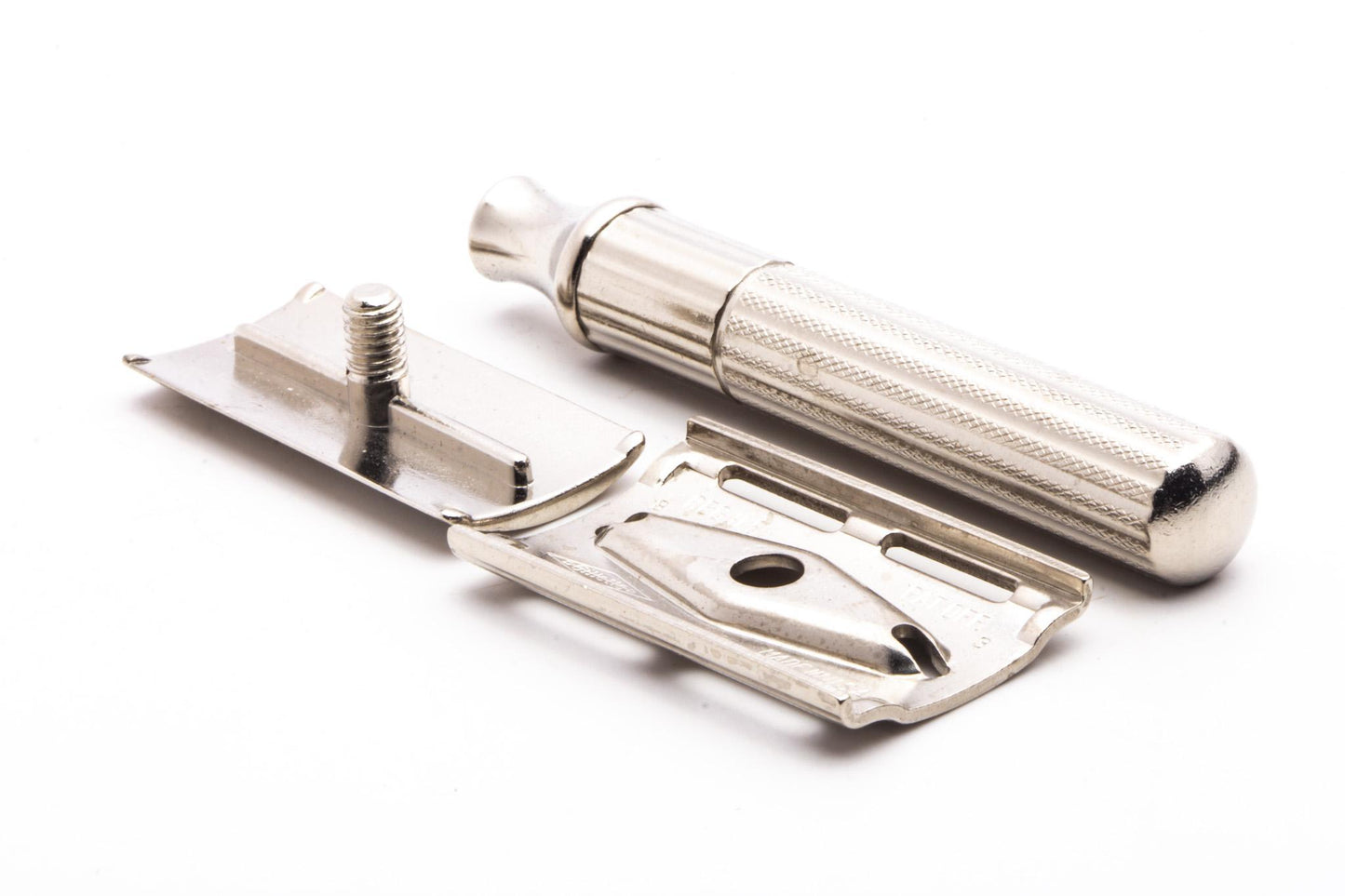 1956 B3 Gillette Fat Handle Tech DE Safety Razor | Factory Nickel Revamp