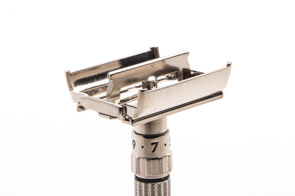 1959 E2 Gillette Fatboy Adjustable Double Edge Safety Razor | Factory Nickel Revamp