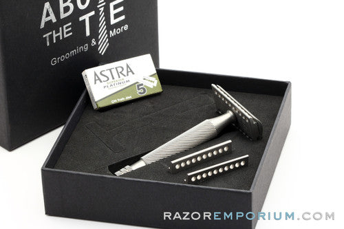 Above the Tie Atlas 5 Piece Satin Stainless Steel Safety Razor - Windsor
