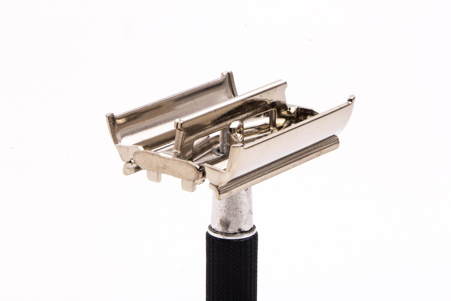 1967 M4 Gillette Black Handle Super Speed Safety Razor | Factory Nickel Revamp