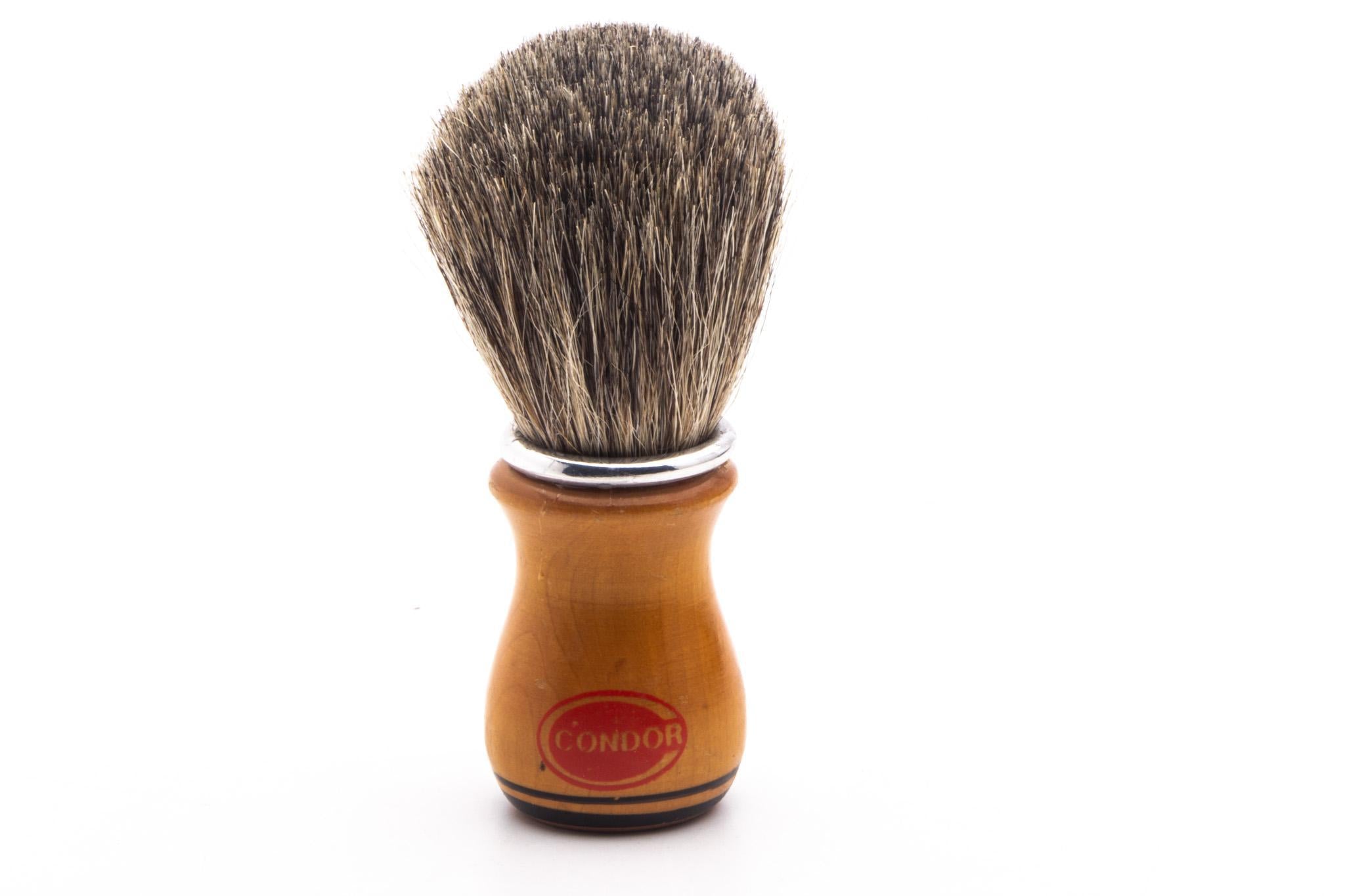Vintage Restored Condor Best Badger Wooden Handle Shave Brush – Razor ...