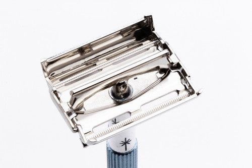1968 N4 Gillette Blue Star Lady Gillette Double Edge Safety Razor | Factory Nickel Revamp