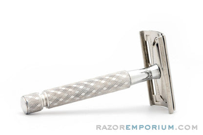 1960's Gillette Aluminum Spiral Handle Tech Safety Razor Made in France