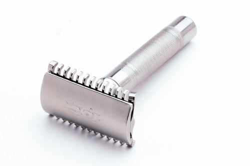 1930's Gillette Goodwill DE Safety Razor Unique Knurling Stamped Head Nickel Revamp