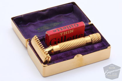 Gillette 1930s Aristocrat Bulldog Open Comb | 24K Gold Revamp