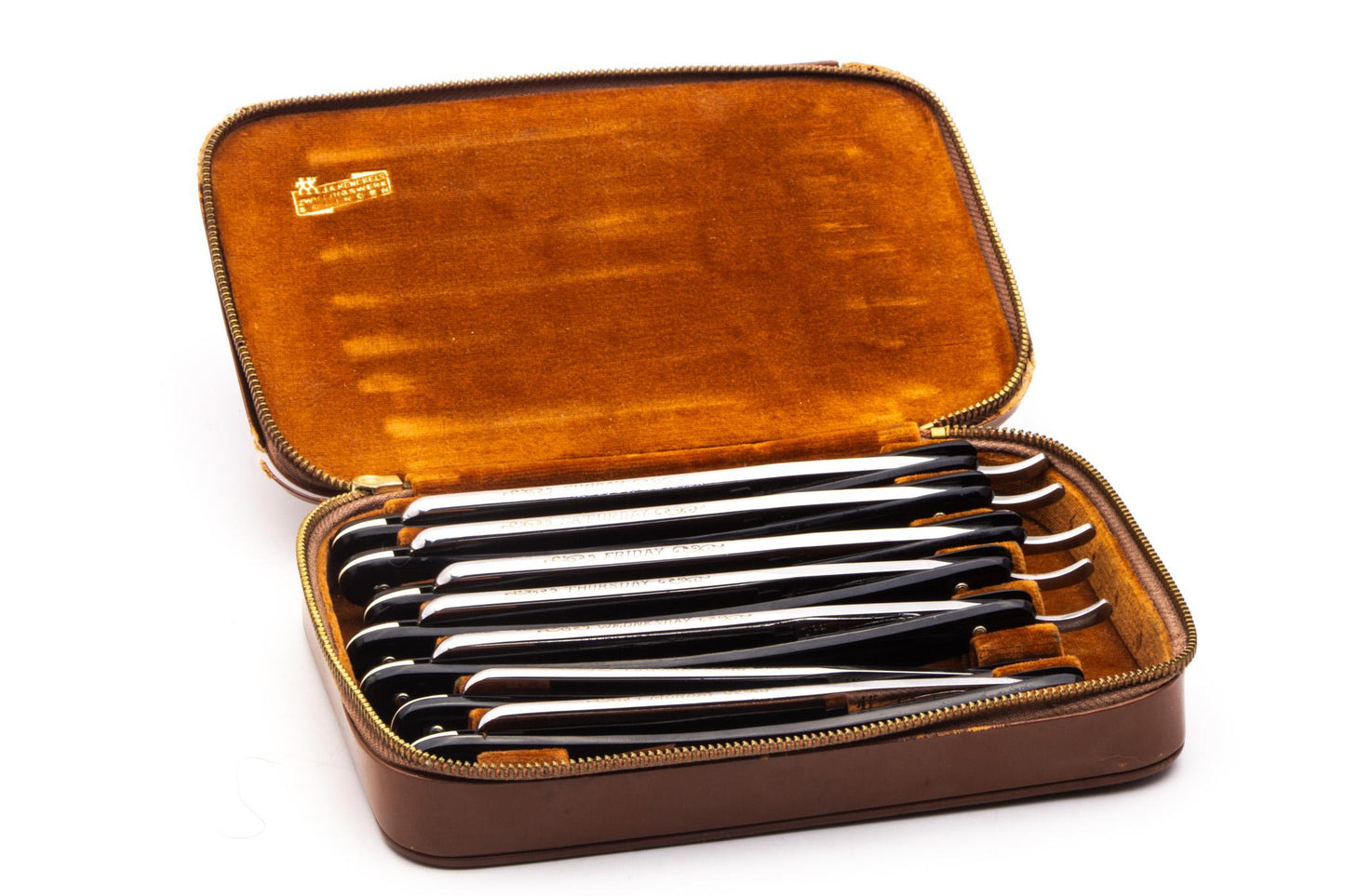 5/8" J.A Henckels Friodur 7-Day INOX Stainless Steel Straight Razor Set