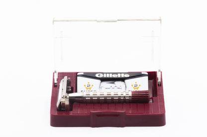 1956 B3 Gillette Red Tip Super Speed Double Edge Safety Razor Set | Original Condition