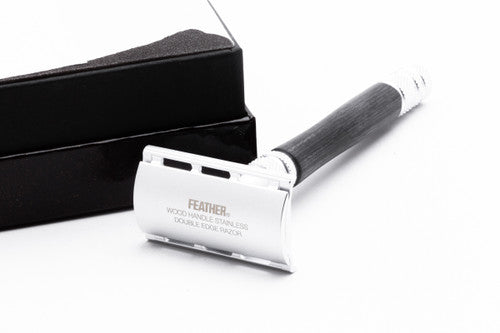 Feather Wood Handle Stainless Double Edge Razor