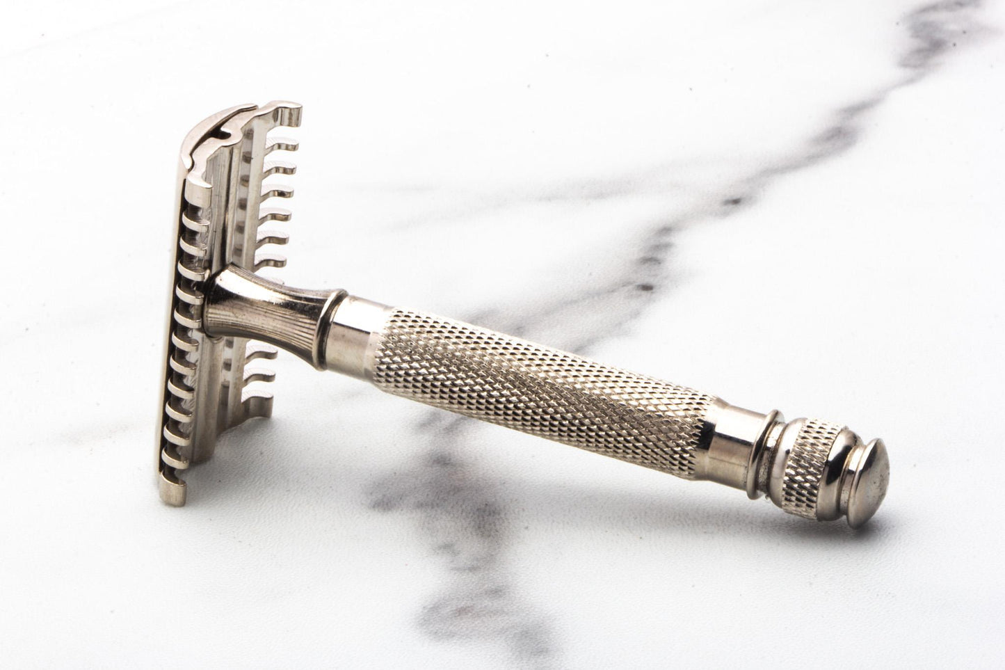 1930's Gillette NEW Long Comb Ball End Safety Razor With Replica Handle | Factory Nickel Revamp