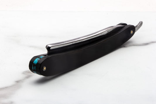 6/8" Vintage Restored George Wostenholm & Sons Celebrated IXL Straight Razor with Blue Accent Wedge