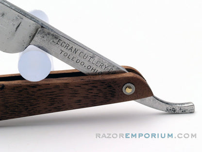 5/8" Lecran Cutlery Co. Straight Razor w/ Black Walnut Scales | Toledo, Ohio