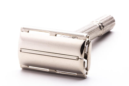 1963 I4 Gillette Slim Adjustable Double Edge Safety Razor | Factory Nickel Revamp