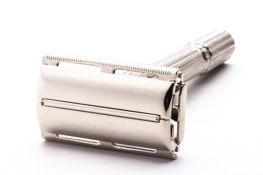 1963 I4 Gillette Slim Adjustable Double Edge Safety Razor | Factory Nickel Revamp