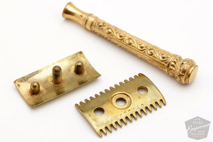 1909 Gillette ABC Pocket Edition Greek Column Handle Old Type Razor