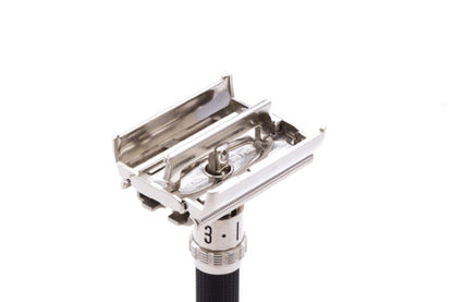 1969 Gillette Super 109 Long Handle Super Adjustable DE Safety Razor O3 with Case and Blade Bank