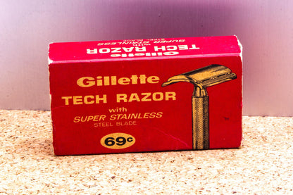 1967 L4 Gillette Ball End Tech Razor in Box | Original Condition
