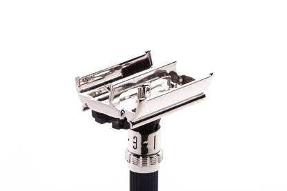 1977 X2 Gillette Super Adjustable Black Beauty Double Edge Safety Razor  | Rhodium Revamp