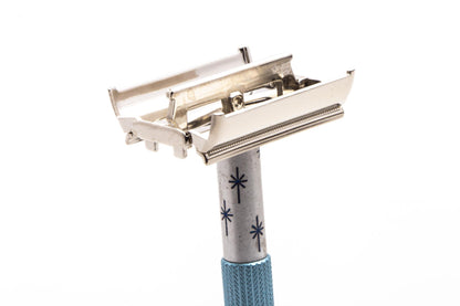 1965 K3  Gillette Blue Star Lady Gillette Double Edge Safety Razor | Factory Nickel Revamp