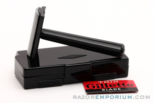 1947-51 Gillette Bakelite Handle Tech Double Edge Razor Set WWII