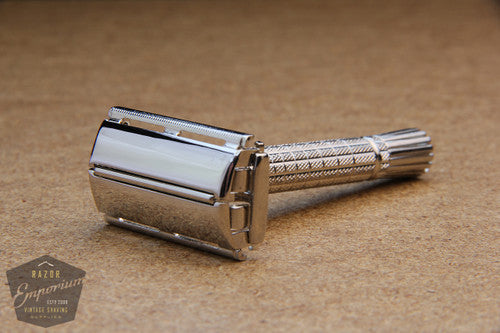 Gillette 1960 Flair Tip Super Speed Safety Razor F2 * Nickel REVAMPED