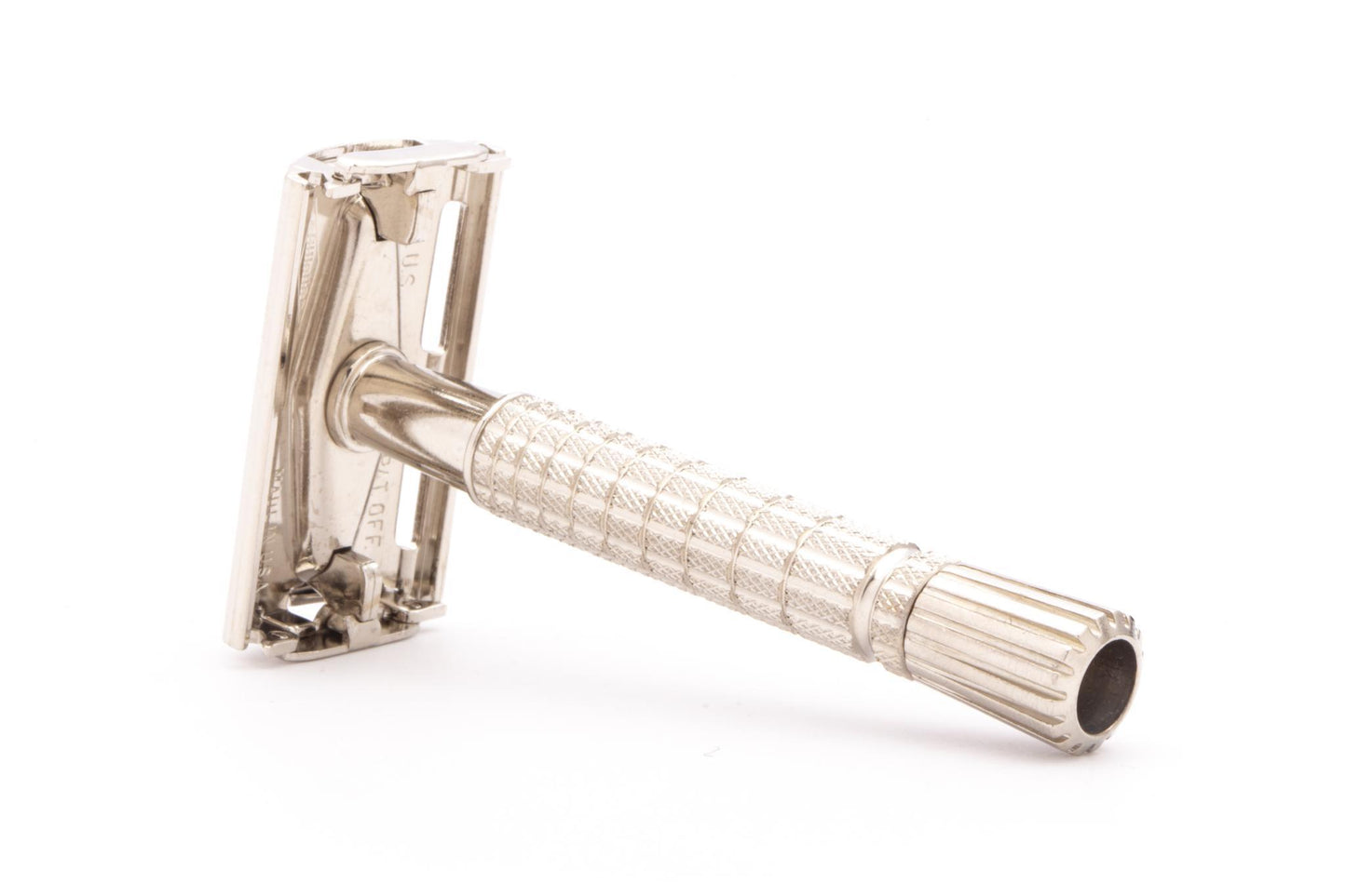1964 J3 Gillette Flare Tip DE TTO Super Speed Safety Razor | Factory Nickel Revamp