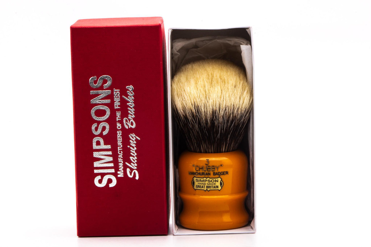 Simpsons |  Chubby 3 Machurian Badger Butterscotch Shaving Brush  | Pre-Owned