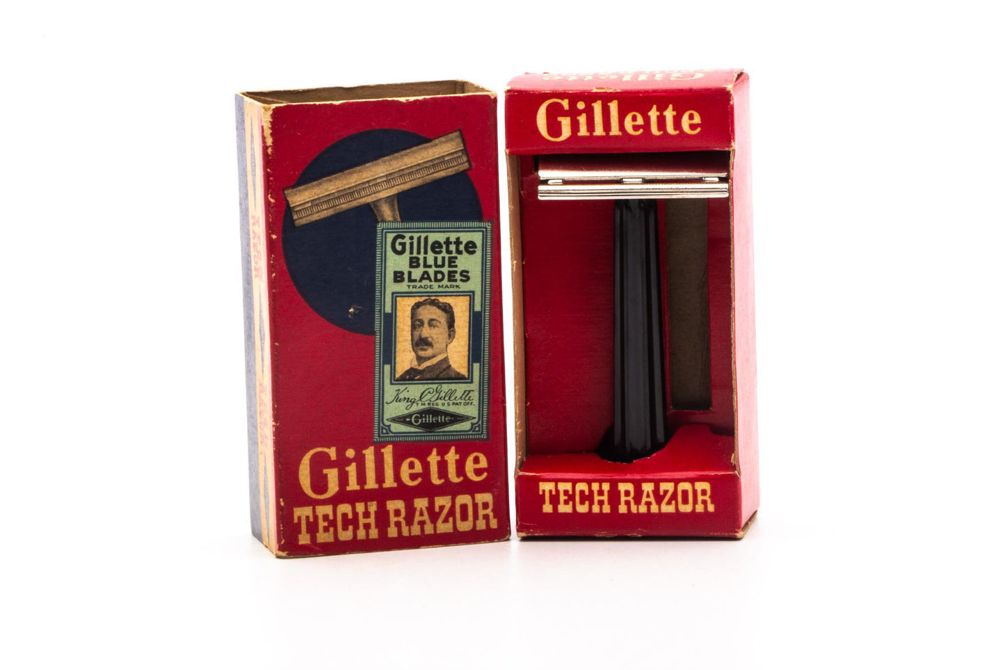 1977 X2 Gillette Ball End Tech Safety Razor w/ Black Handle | Original Condition