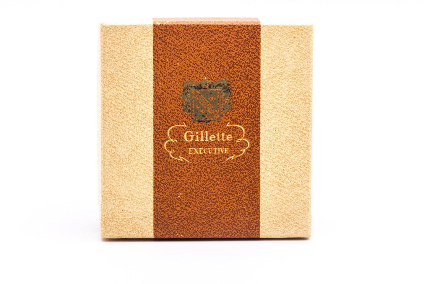 1948 Gillette Executive Double Edge Safety Razor Set w/ Ostrich Leather Case, Blade Bank, and Original Box