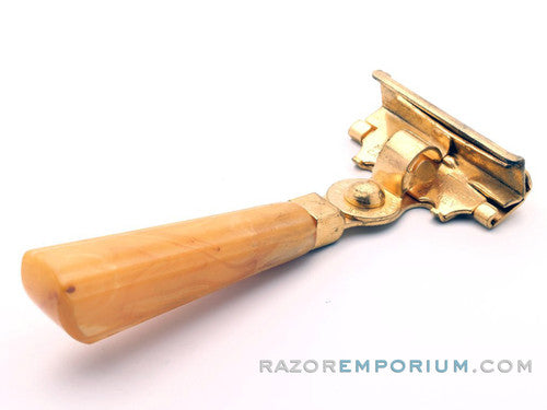 1940's Schick Gold SE Razor Injector Bakelite Handle Set w/ Black Case | Made in Canada