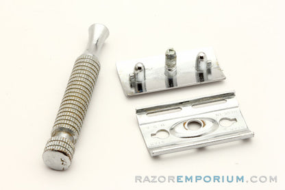 Star Double Edge Safety Razor Model 100 USA in Cardboard Box w/ Blades & Instructions