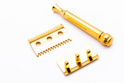 1912 Gillette Ball End Old Type Double Edge Safety Razor - 24k Gold Revamp