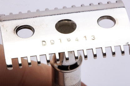 1917 Gillette Aristocrat Fluted Handle Double Edge Safety Razor Set | Original Condition
