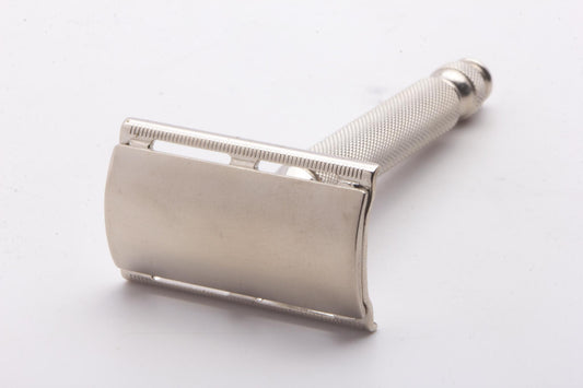 1955 A1 Gillette Ball End Tech Double Edge Safety Razor | Factory Nickel Revamp