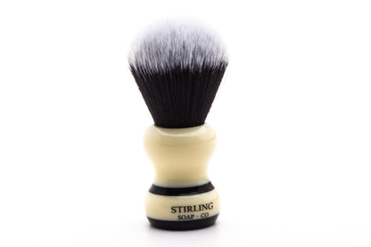 Stirling Soap Co. | Faux Ivory & Black Synthetic 2-Band Shaving Brush - Pre-Owned